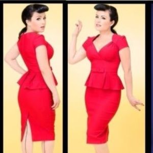 Sexy Stop Staring Obsession Pinup Dress w/Peplum